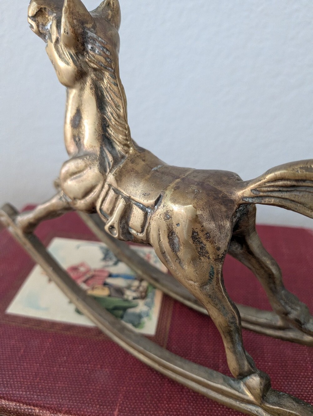 Vintage Solid Brass Rocking Horse Figurine 7x5.25 - Picture 7 of 10